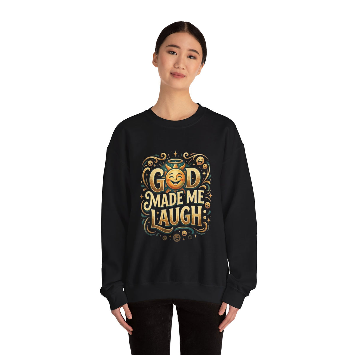 God Made Me Laugh sweatshirt | Religious Christian humor design