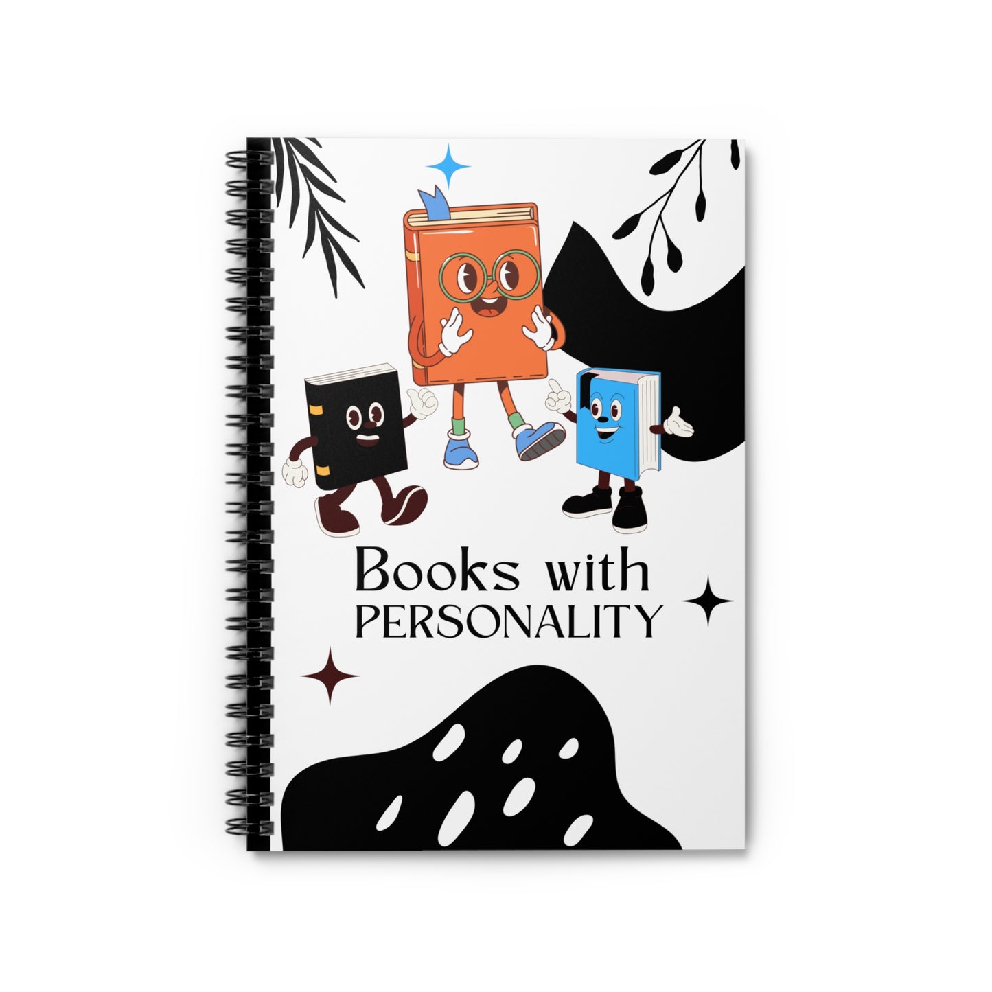 Fun Spiral Notebook - Books with Personality, Cute Stationery for Kids, Classroom Journals, Gift for Book Lovers, School Supplies