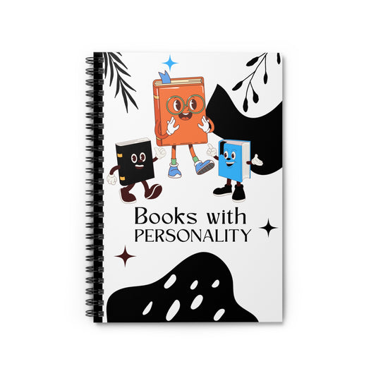 Fun Spiral Notebook - Books with Personality, Cute Stationery for Kids, Classroom Journals, Gift for Book Lovers, School Supplies