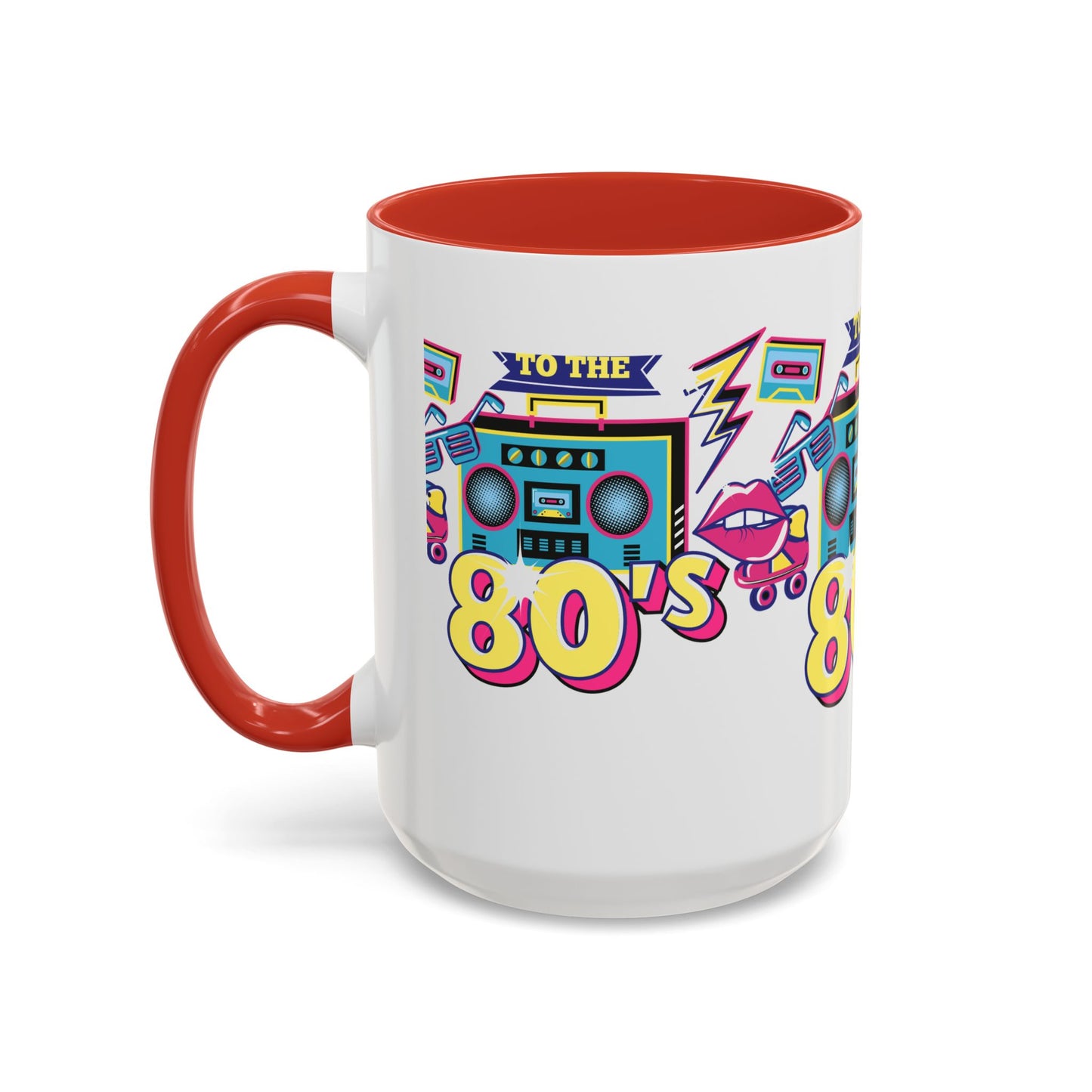 Retro 80's Coffee Mug, Vintage Mug for 80's Lovers, Nostalgic Gift, Boombox Design, Fun Drinkware for Parties